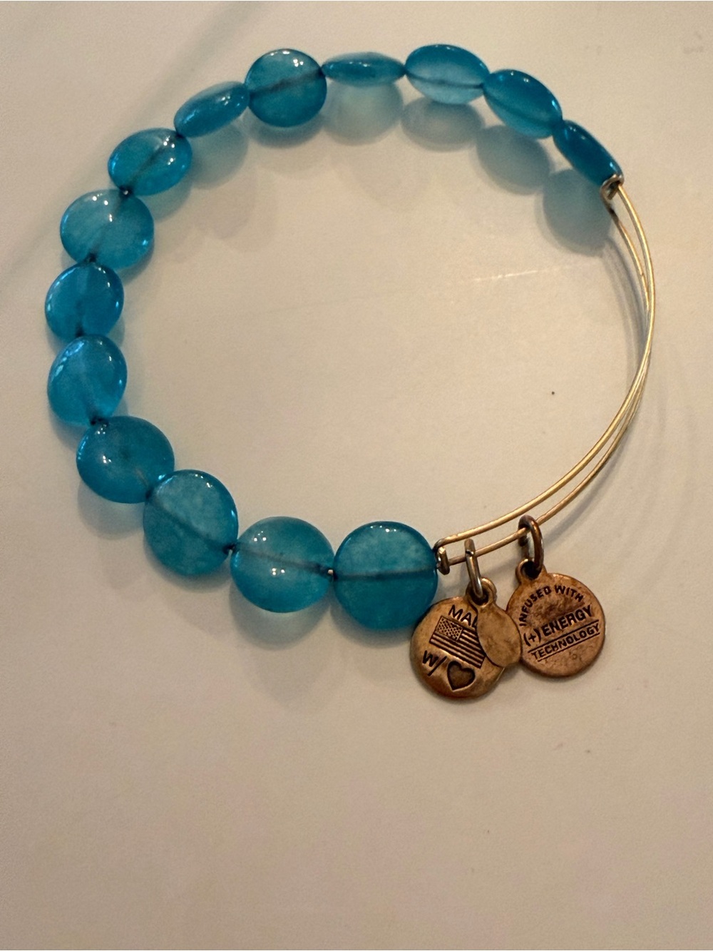 Alex and Ani Sugar Rush Aqua Beaded Bangle